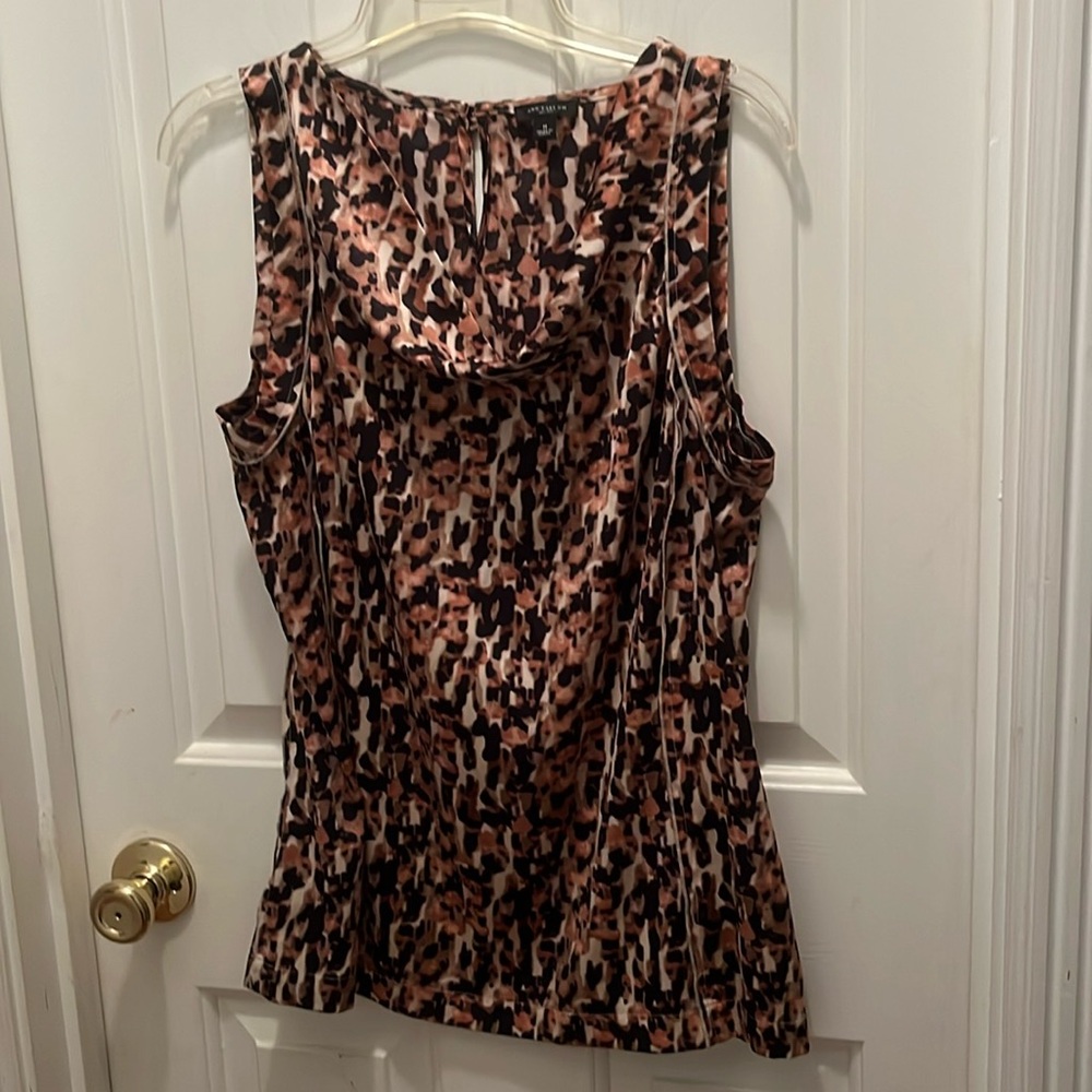 Lovely Ann Taylor Print Sleeveless Blouse Size 8